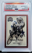 HERSCHEL WALKER-2000 FLEER/SKYBOX “TRAD.CARD” PSA/DNA CERT. AUTH.  AUTO🔥COWBOYS