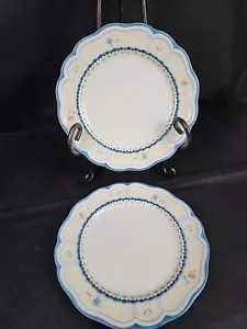 Lenox Insalatiera Provenzale Giardino Fiori Bordo Arruffato 9,5" Set di 2 Vintage - Foto 1 di 11