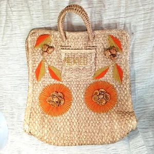 18x18 gewebte Strandtasche "Mexiko" Vintage um 1990er Jahre - Bild 1 von 3