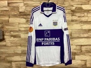 RSC ANDERLECHT 2011 2012 HOME SHIRT JERSEY LONG SLEEVE ADIDAS #3 Sz M - Picture 1 of 6