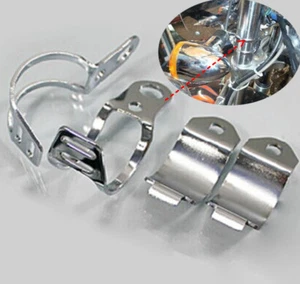 Chrome Metal Fork Ear Clamp Motorcycle Turn Signal Light Mount Brackets Holder - Picture 1 of 6