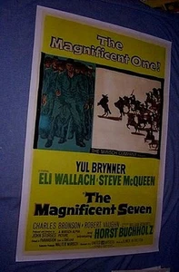 Original 1960 MAGNIFICENT SEVEN MAGNIFICENT 7 on linen RARE TRINIDAD PRINTED  - Picture 1 of 1