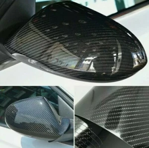 Pellicola Carbonio Nero Nera 5D Adesiva 30x100Cm Wrapping Auto Moto Black Vinyl - Foto 1 di 11