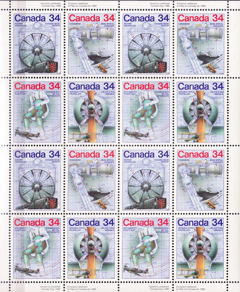 W CANADA 1099-1102 MS CANADA DAY SCIENCE AND TECHNOLOGY - Image 1 of 1