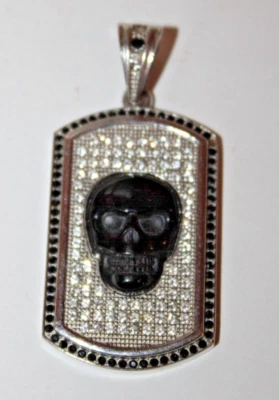 Colgante Roberto Arichi Inox Estrás Acero Inoxidable Calavera Etiqueta de Perro Foto 1 de 4