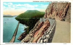 NY Postcard Storm King Highway Showing Rock Formation Looking South RR Tracks - Picture 1 of 2