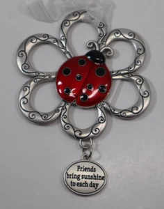 W4 Friends bring sunshine each day LOVING LITTLE LADYBUGS ORNAMENT ganz ladybug - Picture 1 of 10