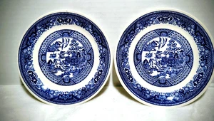 Lotto 2 piattini 6" salice blu di Royal China vintage - Foto 1 di 7