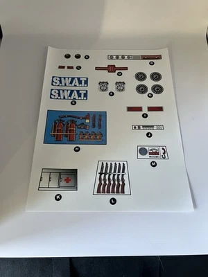 Mattel Toy Heroes In Action Policía SWAT Van Vinilo Etiquetas Calcomanías Reemplazos NUEVO Foto 1 de 4