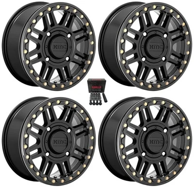 KMC Cage Beadlock 15x6/15x10 Wheels Black Polaris Sportsman / RZR / Ranger - Image 1 of 4