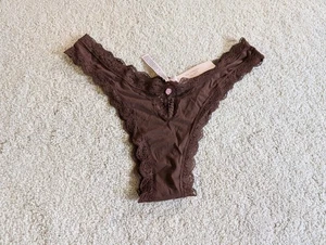 Victoria's Secret Brazilian Lace Brown Lace Panties Medium NWT - Picture 1 of 9