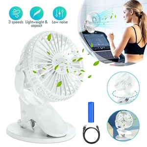 Mini USB Ventilator Clip Fan 3-Gang Akku Ventilator Leiser 360° Tischventilator - Bild 1 von 12