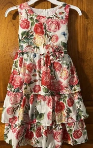 Popatu Girls Size 6 Dress Floral Layered Sleeveless Vintage - Picture 1 of 11