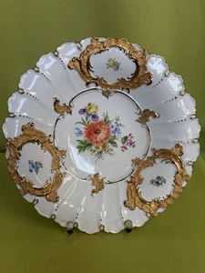 Plato de porcelana Meissen colorido flor ramo de flores Ø 30,5 cm 2. Wahl - Imagen 1 de 8