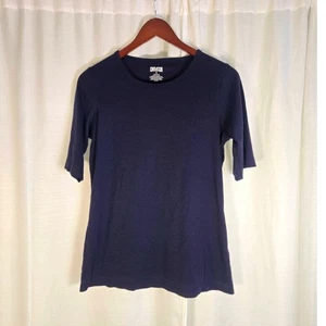 Duluth Trading Damen blau Baumwollmischung Ellbogenärmel T-Shirt Oberteil - Bild 1 von 6