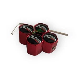 Red JCW Anti Theft Dust Valve Wheel Caps for MINI R53 R56 F56 F66, 2025 New Logo - Picture 1 of 10