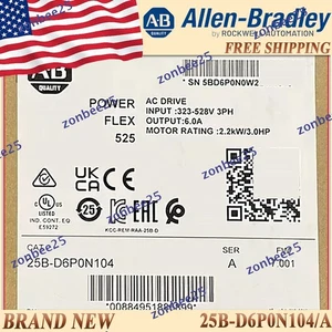 Brand New Sealed 25B-D6P0N104/A Allen-Bradley AC Drive 25B D6P0N104 Free Ship AB - Picture 1 of 5