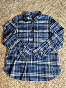 Neu ohne Etikett Chaps Ralph Lauren Damen S Viertelreißverschluss Flanell blau schwer - Bild 1 von 7