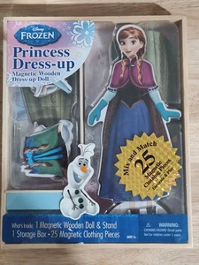 Disney Frozen, Princesa Anna Muñeca de Vestir Magnética de Madera, ¡25 Piezas! NOS, 2015 - Imagen 1 de 6
