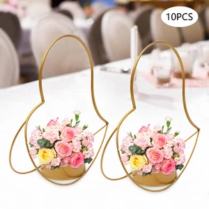 10 Stck. Gold Metall Geometrisch Herzstück Elegant Hochzeit Mittelstücke für Tische - Bild 1 von 20