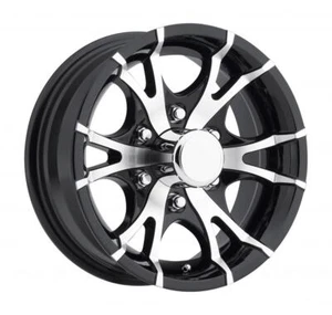 16" Sendel T07 6-Lug Boat Camper RV Trailer Wheel Rim Black Machined (QTY 1) - Picture 1 of 3