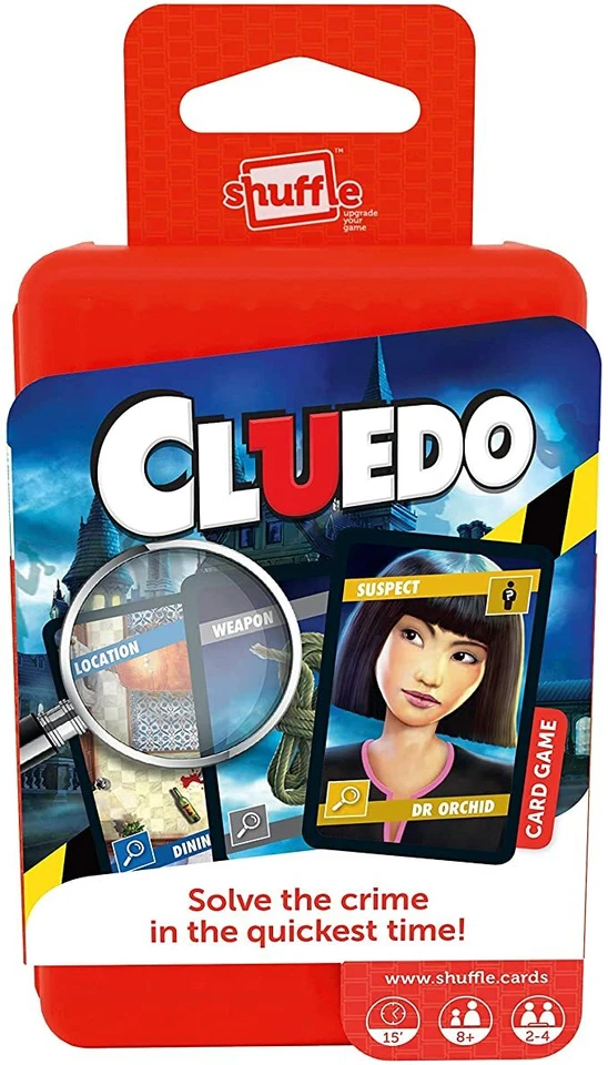Cluedo Edition Shuffle Card Game - & Travel Toy