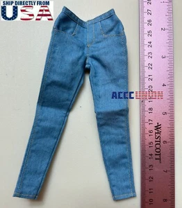 1/6 Skinny Jeans Pants For 12" Hot Toys PHICEN JIAOUDOL TBLeague Female Figure - Picture 1 of 2