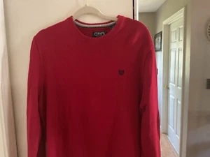 Polo Ralph Lauren Chaps Heavy Knit Crewneck Red Pullover Cotton Vintage Size L - Picture 1 of 12