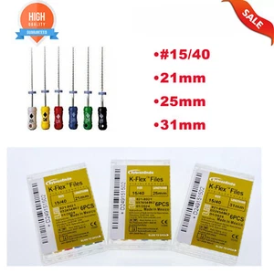 Archivo Kerr Sybron Endo Dental 21/25/31 mm acero inoxidable K-FLEX 6 archivos/caja 15/40 - Imagen 1 de 1