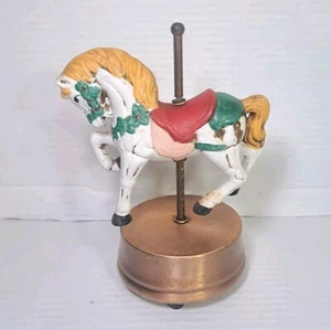 De colección 1989 House of Lloyd Navidad Carosel Cuerda Musical Juguete Estatuilla Caballo - Imagen 1 de 5