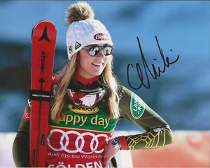Mikaela Shiffrin REAL hand SIGNED Photo #4 COA Autographed Olympics Skier - Picture 1 of 2
