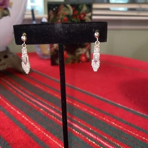 VINTAGE STERLINGSILBER RICCIO STIL TROPFEN OHRHÄNGER, SIEHE BILDER - Bild 1 von 9