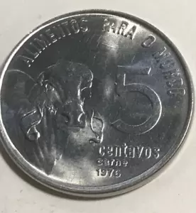 elf Brazil 5 Centavos 1976 FAO Zebu Cow - Picture 1 of 2