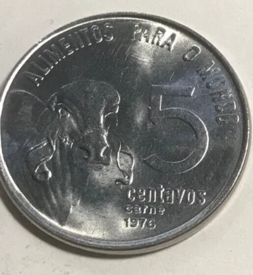 elf Brazil 5 Centavos 1976  FAO  Zebu Cow - Image 1 of 2