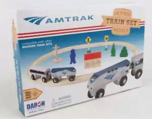 Amtrak Holzzug-Set (20-teilig) (Magnetische Autos, Gleis & Zugang.) - Bild 1 von 1