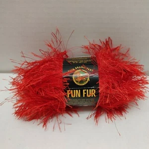 Lion Brand Fun Fur Eyelash Yarn red  - Picture 1 of 11