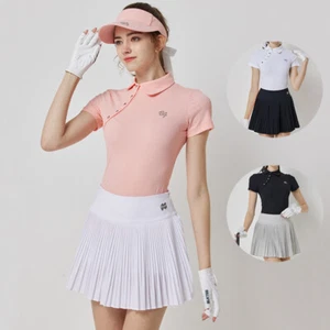 Blktee Lady Short-sleeve Golf Shirts Women High Waist Pleated Skirt Tracksuits - Picture 1 of 13