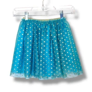 Falda de tul azul Hanna Andersson con lunares dorados talla 120 - Imagen 1 de 8