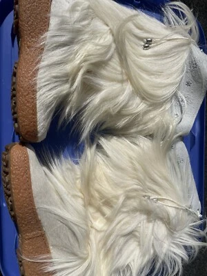 PAJAR SPORT WHITE FUR HAIR WITH CALF FUR WINTER BOOTS WOMENS SZ EU 37 NEVER WORN - Image 1 of 4