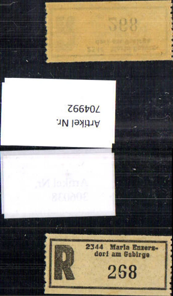 704992 Einschreibezettel Rekozettel R-Zettel Maria Enzersdorf am Gebirge - Bild 1 von 1