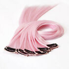  10 Pcs Miss Clip in Ponytail Hair Extensions Colored Synthetic Hairpieces Pink