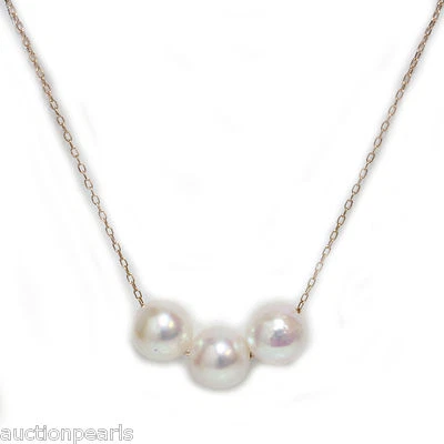 Collar barroco de perlas Akoya 9 - 8,5 mm oro rosa 14kt 18"  Foto 1 de 4