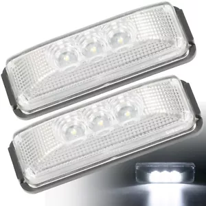 2pcs 3 LED Clearance Lights Side Marker Lamp Truck Trailer Caravan Lights White - Picture 1 of 8