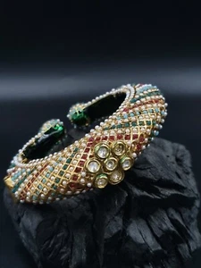 Indian Kundan Multi Bangle Gold Plated Bridal Jewelry Traditional Ethnic Wear - Picture 1 of 3