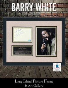 Barry White Signed Cut Card Photograph Custom Framed Beckett - Picture 1 of 7