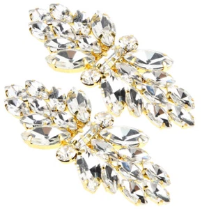 2PCS Bridal Shoe Clips Rhinestone Shoe Decorations Wedding Bride Shoe Clips - Picture 1 of 10