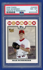 MAX SCHERZER ROOKIE Card (RC) 2008 Topps Updates & Highlights #UH280 PSA 8 NM-MT