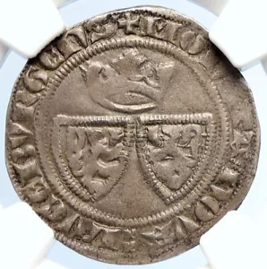 1383-88 LUSSEMBURGO Venceslao II il pigro Pigro Moneta Argento Grosso NGC i105717 - Foto 1 di 5