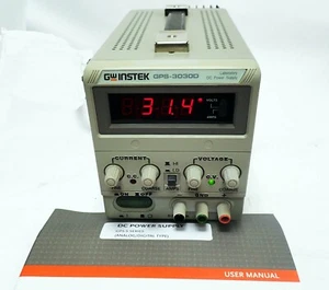 GW INSTEK GPS-3030D LABORATORY 90W DC POWER SUPPLY OUT: 0-30V 0-3A & USER MANUAL - Picture 1 of 7