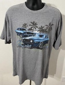Newport Blue Men Size Large T-shirt Camero SS GraphicShort Sleeve Cotton Blend - Picture 1 of 8